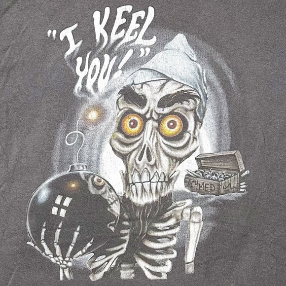 Jeff Dunham I Keel You Skeleton Graphic {Gildan} T-Shirt Grey Unisex M - Picture 3 of 10